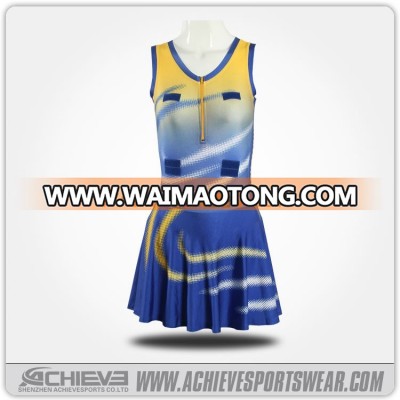 custom dye sublimation printing netball dress,netball jersey/uniform